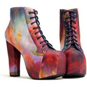 Jeffrey Campbell + Black Milk galaxy print Lita